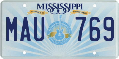 MS license plate MAU769