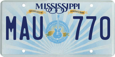 MS license plate MAU770