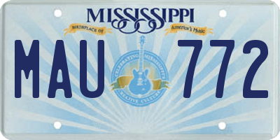 MS license plate MAU772