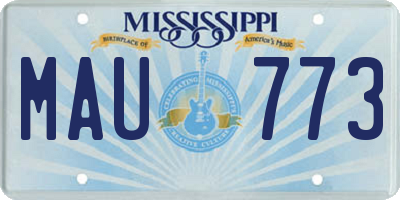 MS license plate MAU773
