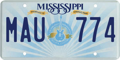 MS license plate MAU774