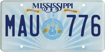 MS license plate MAU776