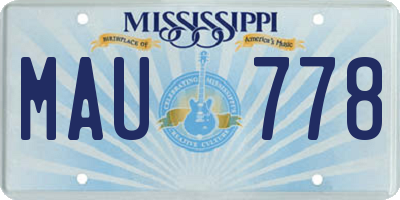 MS license plate MAU778