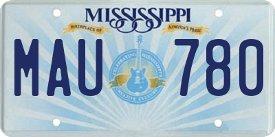 MS license plate MAU780