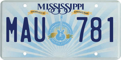 MS license plate MAU781