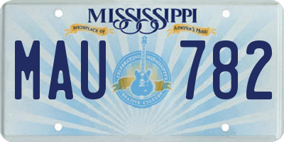 MS license plate MAU782