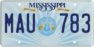 MS license plate MAU783