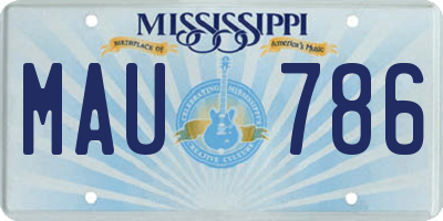 MS license plate MAU786