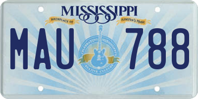 MS license plate MAU788
