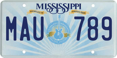 MS license plate MAU789