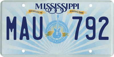 MS license plate MAU792