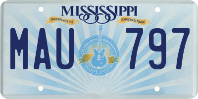 MS license plate MAU797