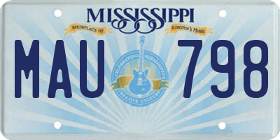 MS license plate MAU798