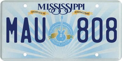 MS license plate MAU808