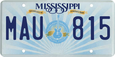 MS license plate MAU815