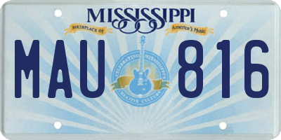 MS license plate MAU816