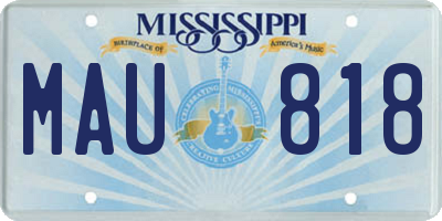 MS license plate MAU818