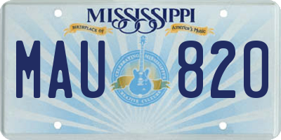 MS license plate MAU820