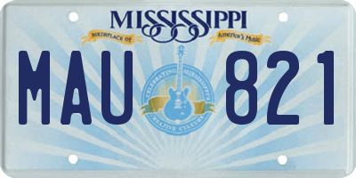 MS license plate MAU821