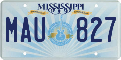 MS license plate MAU827