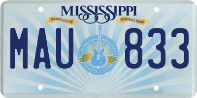 MS license plate MAU833