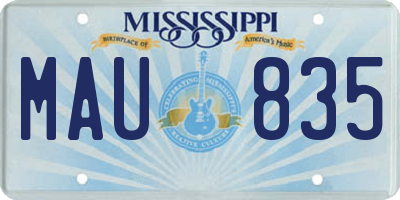 MS license plate MAU835
