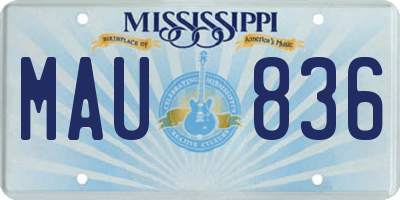 MS license plate MAU836