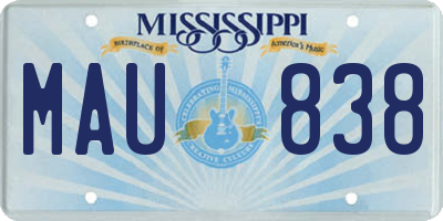 MS license plate MAU838
