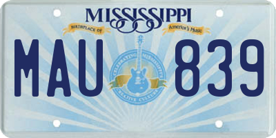 MS license plate MAU839