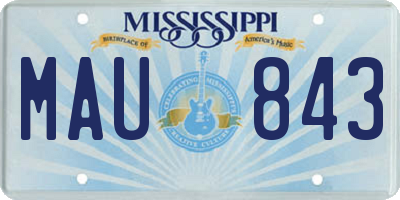 MS license plate MAU843