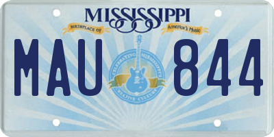 MS license plate MAU844