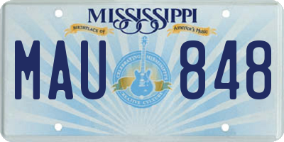 MS license plate MAU848