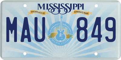 MS license plate MAU849