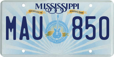 MS license plate MAU850