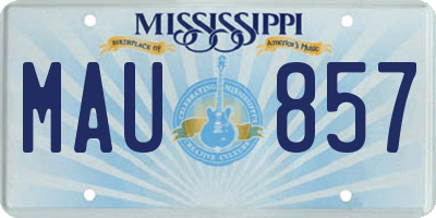 MS license plate MAU857
