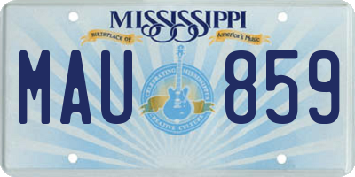 MS license plate MAU859