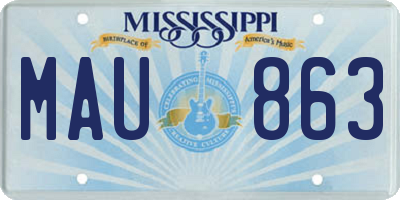 MS license plate MAU863