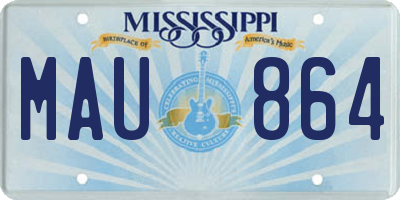 MS license plate MAU864
