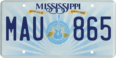 MS license plate MAU865