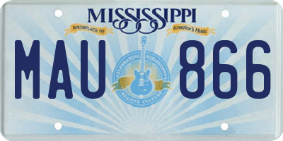 MS license plate MAU866