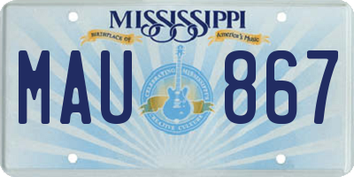 MS license plate MAU867