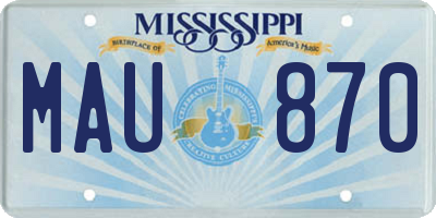MS license plate MAU870