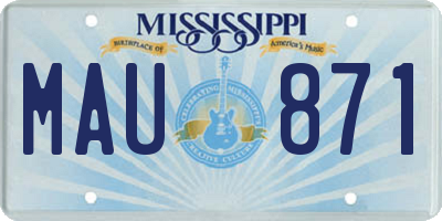 MS license plate MAU871