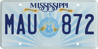 MS license plate MAU872