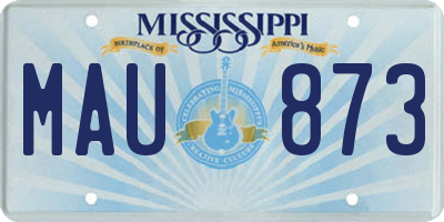 MS license plate MAU873