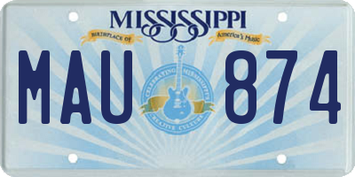 MS license plate MAU874