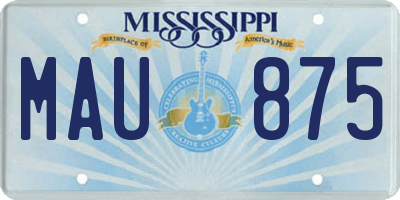 MS license plate MAU875