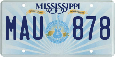 MS license plate MAU878