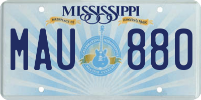 MS license plate MAU880