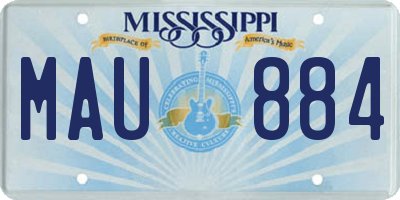 MS license plate MAU884